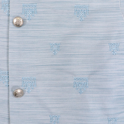 Sky Blue Kurta Pajama with Waistcoat – Kids