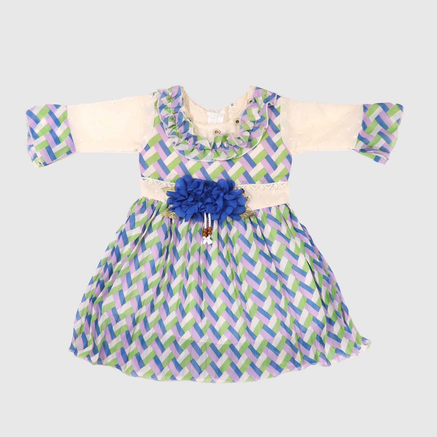 Print and Ruffle Party Dress