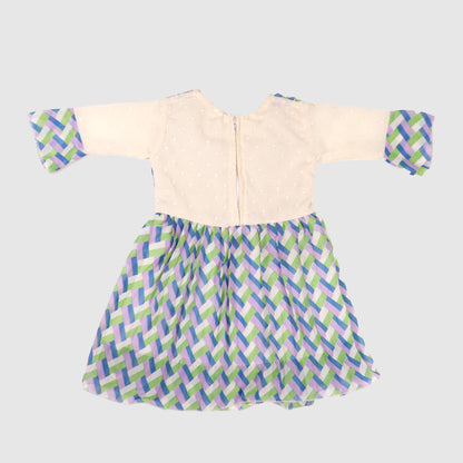 Print and Ruffle Party Dress