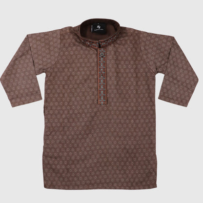 Brown Kurta with Dark Brown Shalwar – Kids