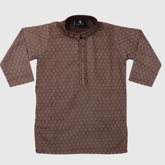 Brown Kurta with Dark Brown Shalwar – Kids