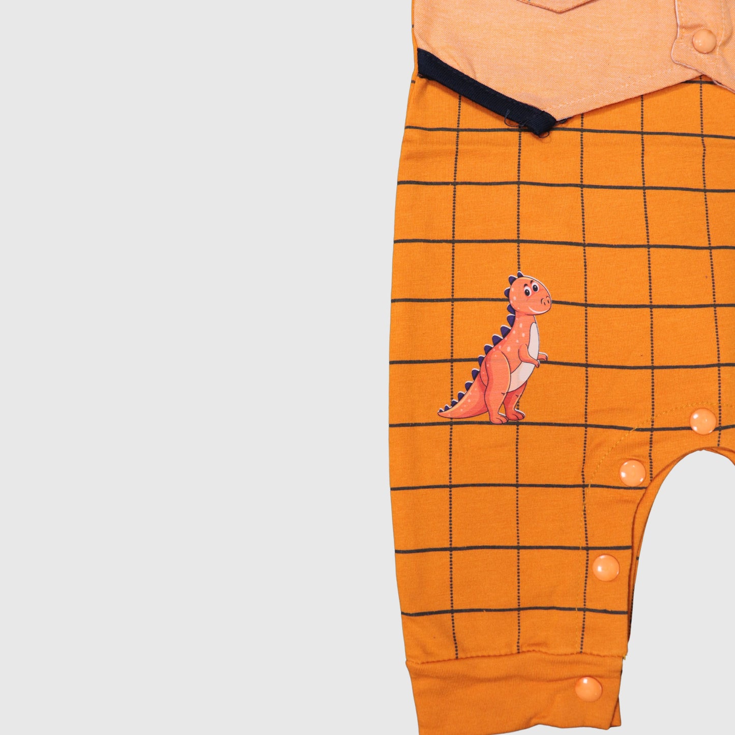 Orange Dino Baby Romper Set (3-Piece)