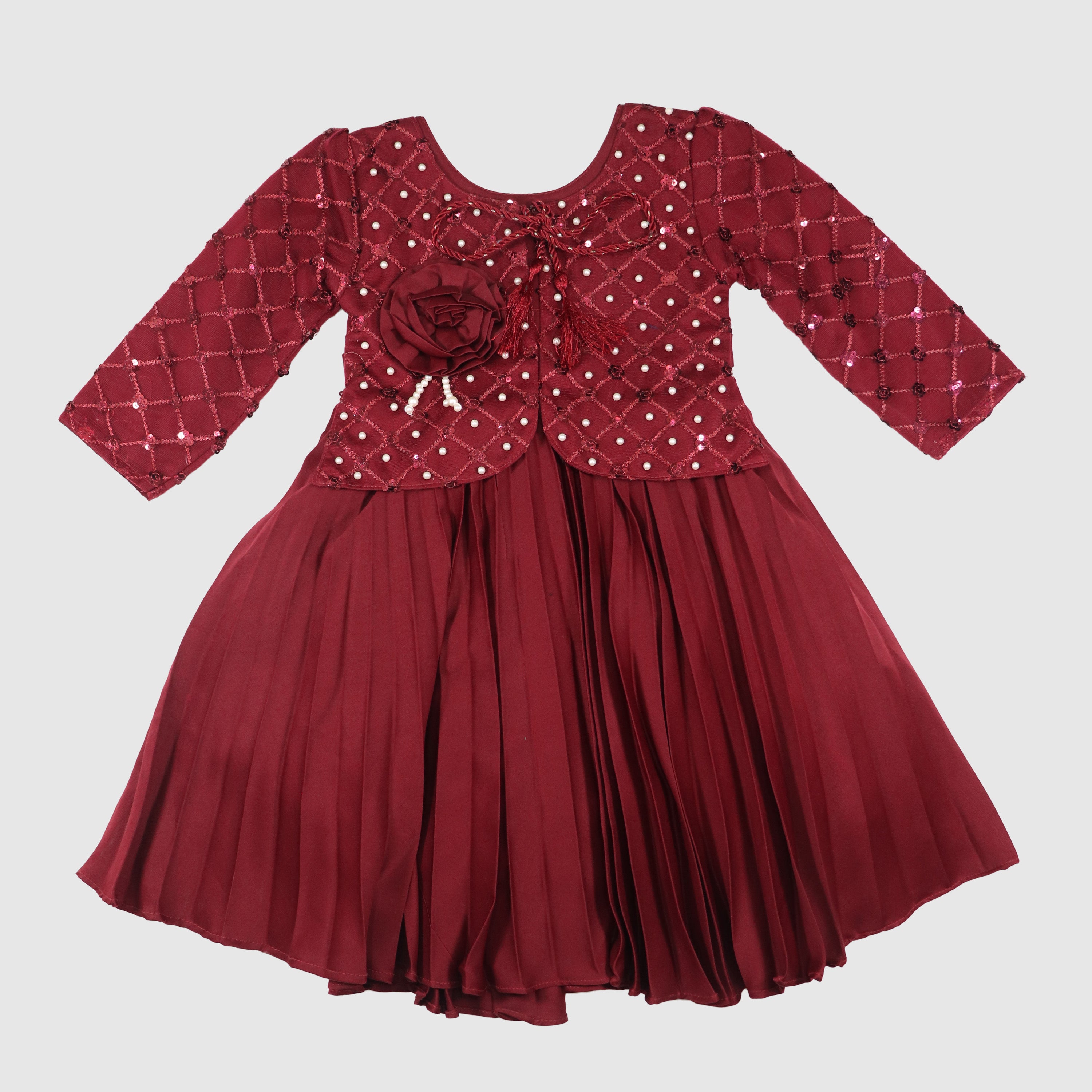 Floral Detail Party Frock for Girls