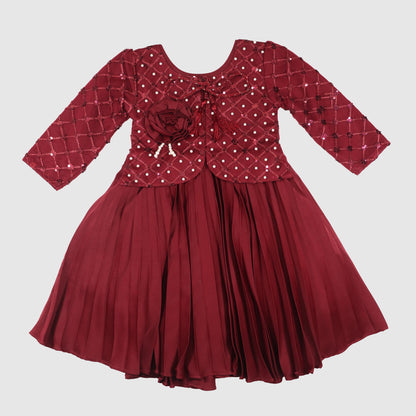 Floral Detail Party Frock for Girls