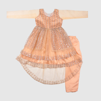 Starlight Charm Party Dress with Trousers