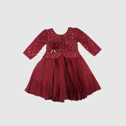 Floral Detail Party Frock for Girls