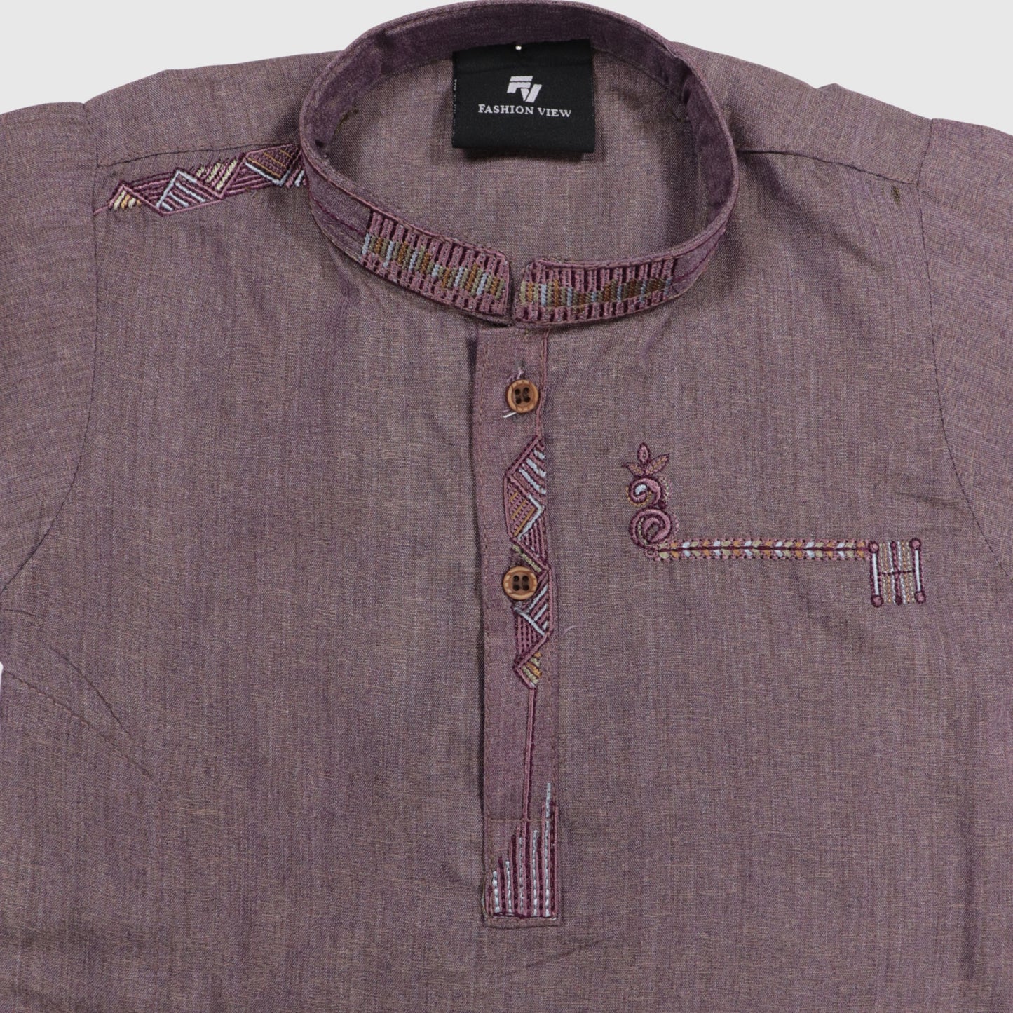 Dark Pinkish-Brown Kurta with Pajama – Kids