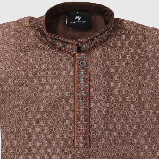 Brown Kurta with Dark Brown Shalwar – Kids