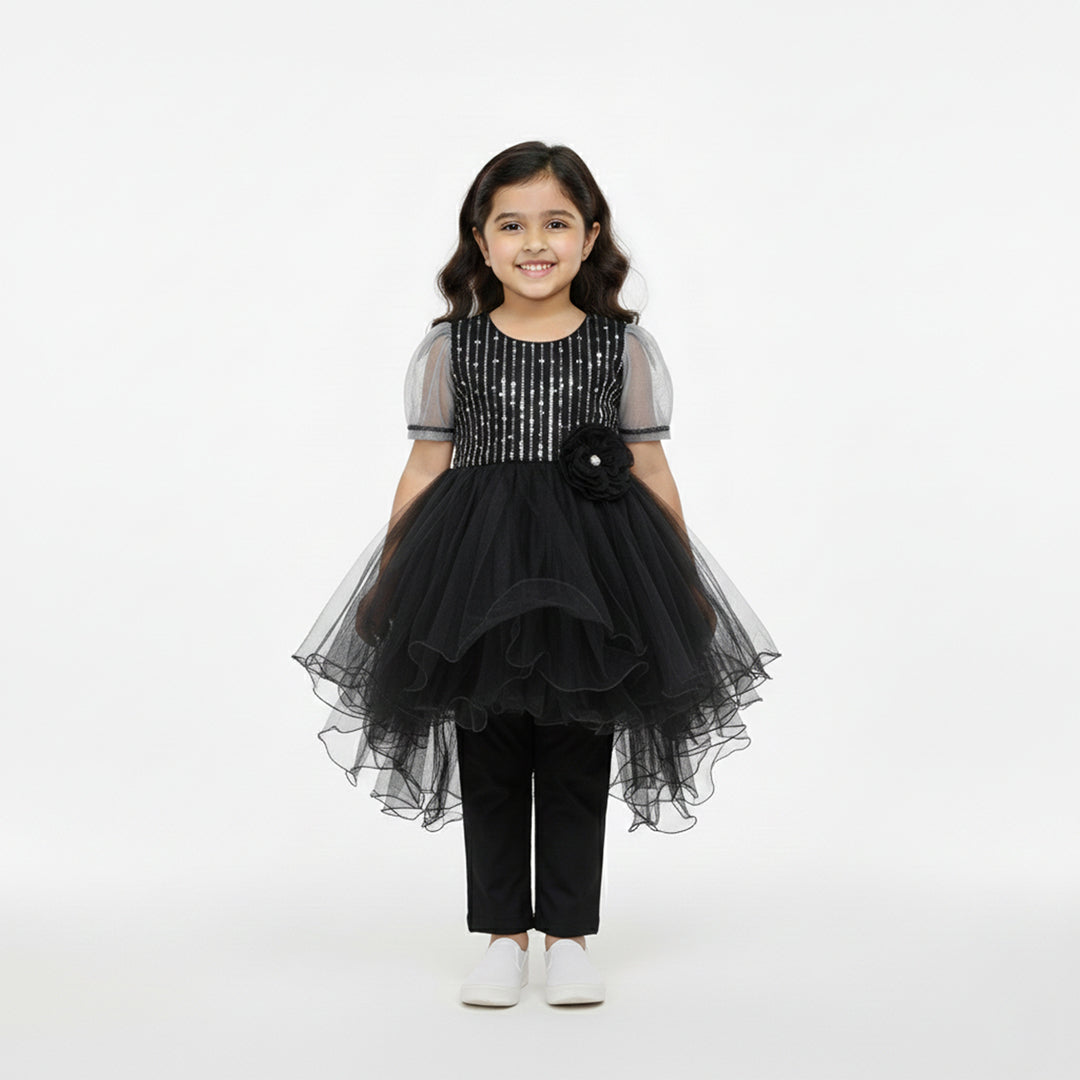 Sparkling Net Frock with Trouser