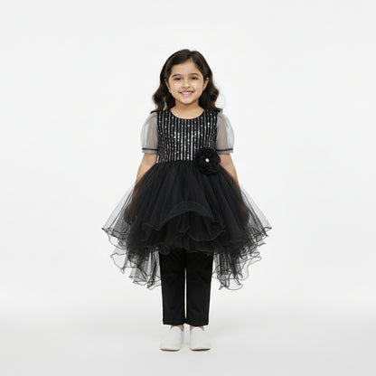 Sparkling Net Frock with Trouser