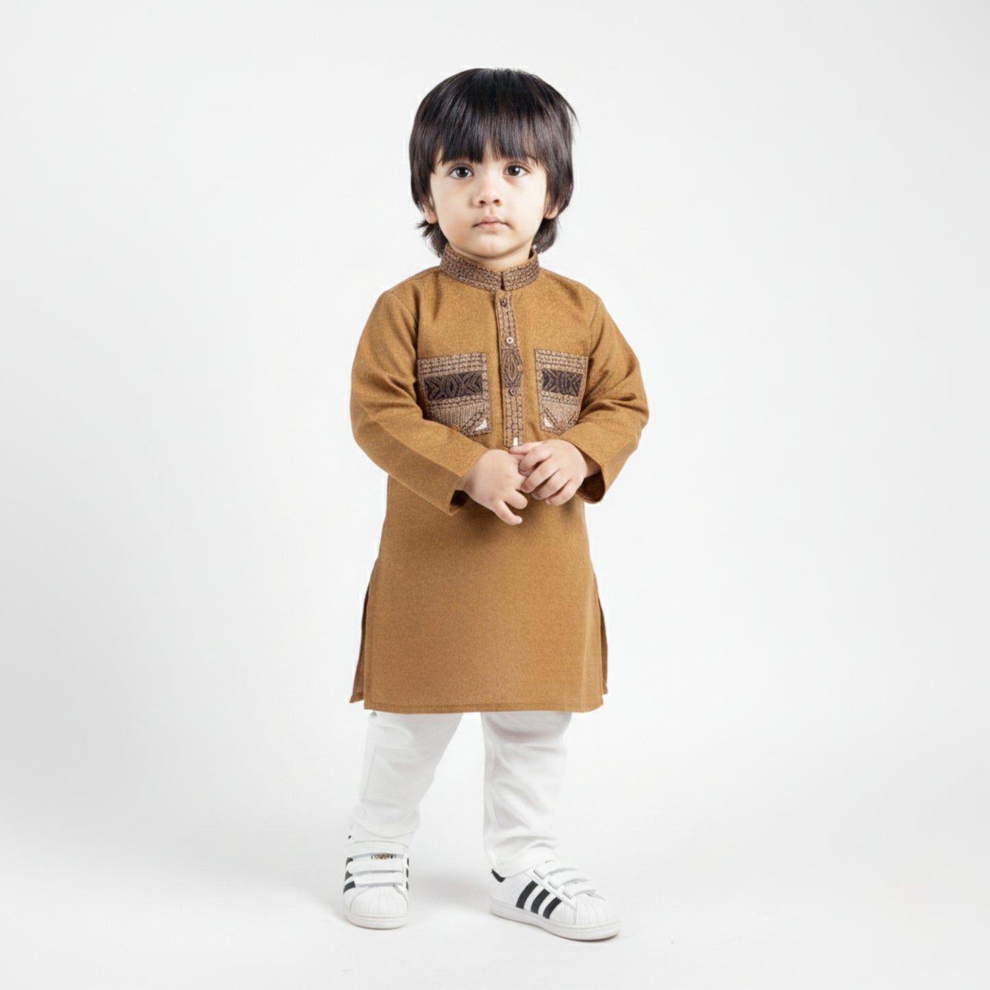 Yellow Brown Shalwar Kameez – Kids