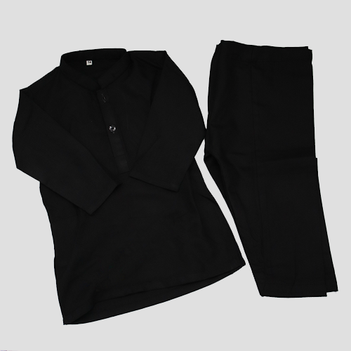 Boys Traditional Pakistani Kurta Set Black with waistcoat