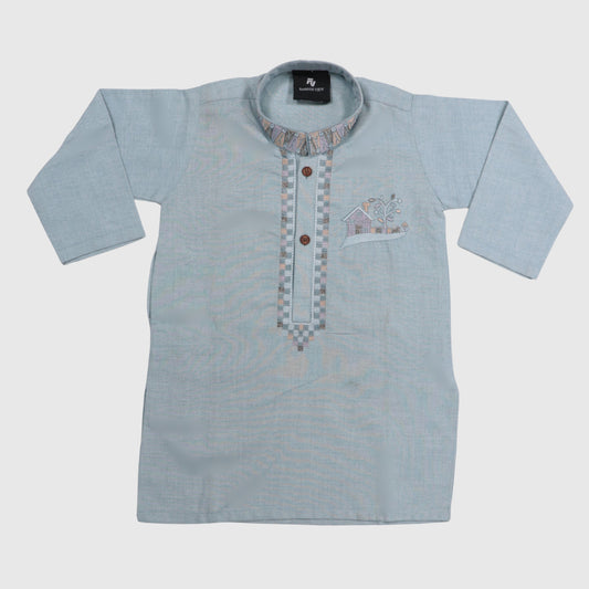Sky Blue Kurta with Pajama – Kids