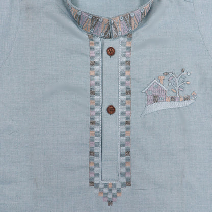 Sky Blue Kurta with Pajama – Kids
