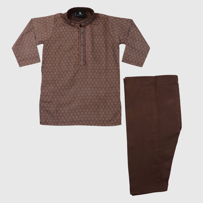 Brown Kurta with Dark Brown Shalwar – Kids