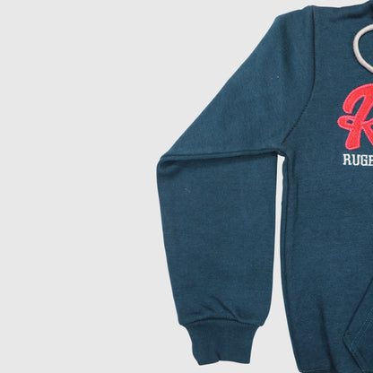 Teal & Light Grey Full-Zip Fleece Hoodie for Boys