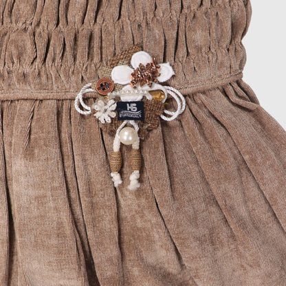 Blue Pleated Party Frock for Girls