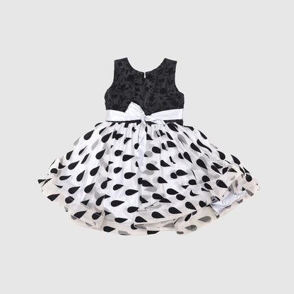 Girls’ Polka Dot Frock with Floral Patches