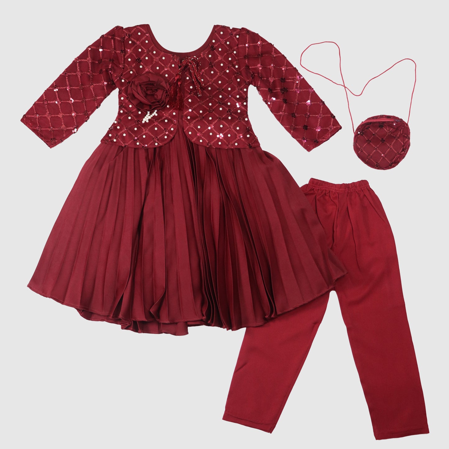 Floral Detail Party Frock for Girls