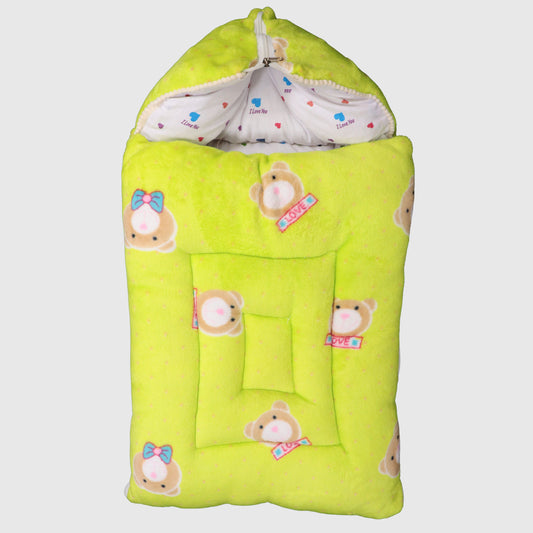 Baby Sleeping Bag – Lime Green Teddy Bear