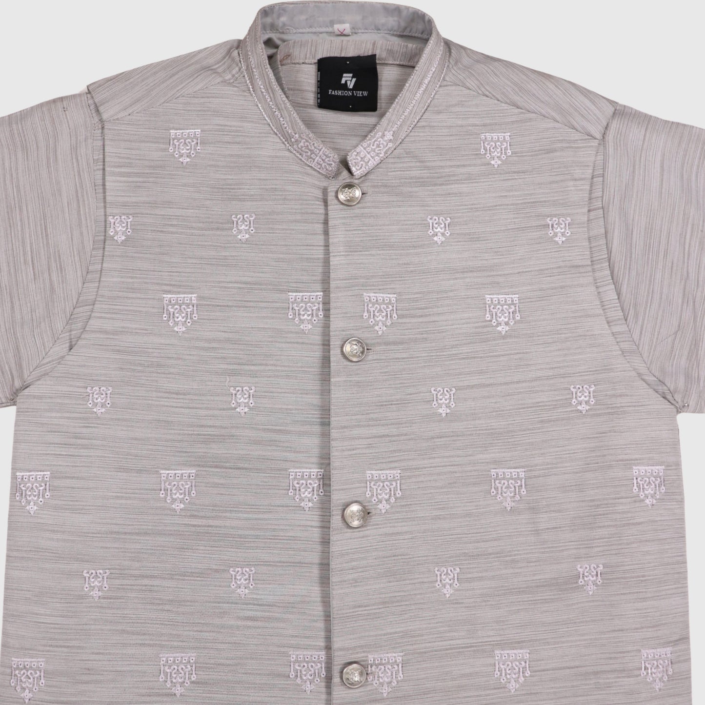 Grey Kurta Pajama with Waistcoat – Kids