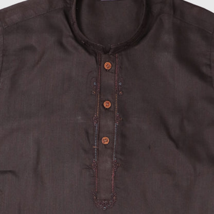 Dark Brown Kurta Pajama – Kids