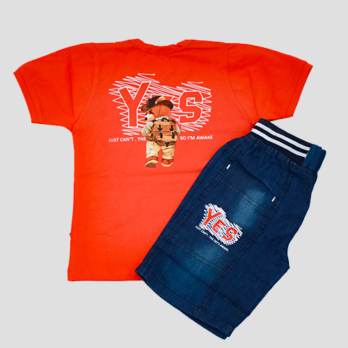 Kids' Denim Shorts & T-Shirt Set