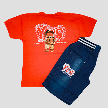 Kids' Denim Shorts & T-Shirt Set