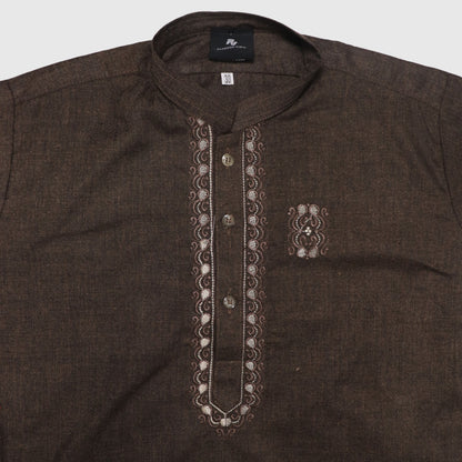 Wood Brown Kurta Shalwar – Kids
