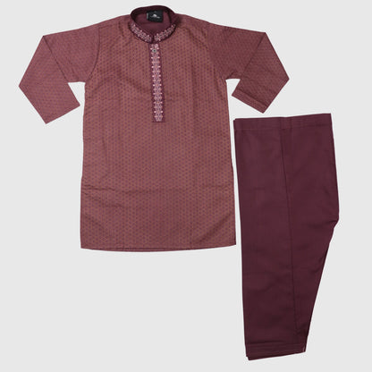 Red Shalwar Kameez with Maroon Shalwar – Kids
