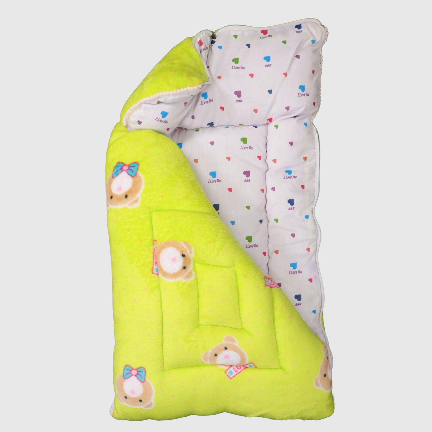 Baby Sleeping Bag – Lime Green Teddy Bear