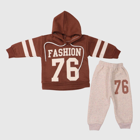 Brown Baby Hooded Suit Set (2-Piece)