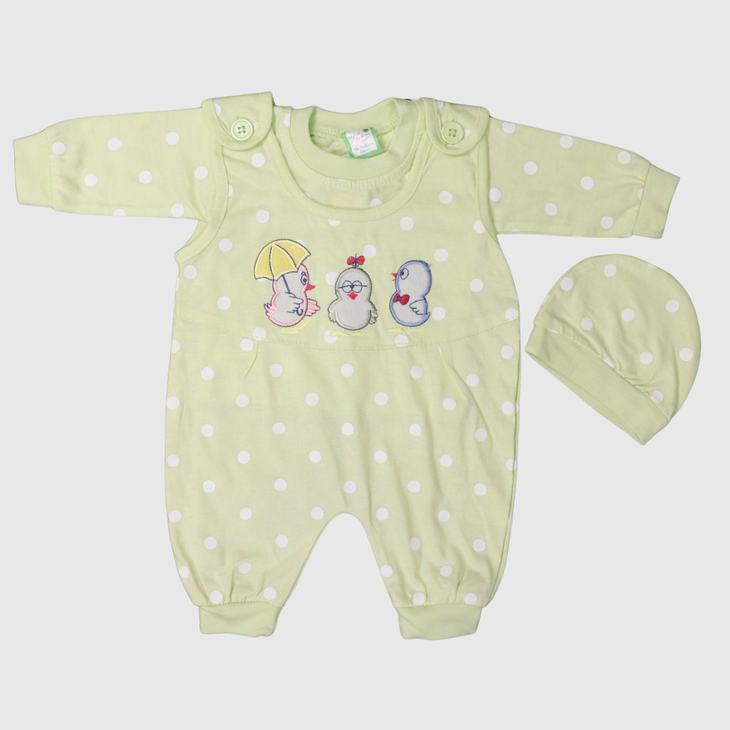 Mint Green Baby Romper & Cap Set (2-Piece)
