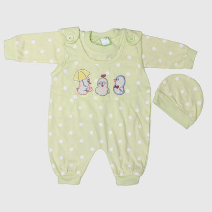 Mint Green Baby Romper & Cap Set (2-Piece)
