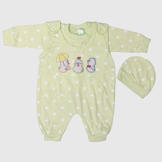 Mint Green Baby Romper & Cap Set (2-Piece)