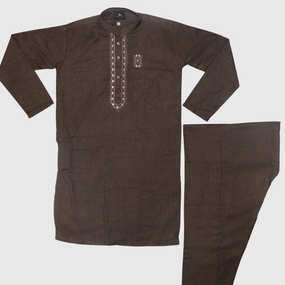 Wood Brown Kurta Shalwar – Kids