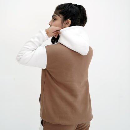 Nik Kids Fleece Tracksuit | Brown & White | Unisex, Ages 3-14