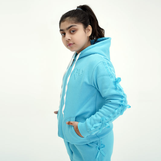 Sky Blue Fleece Tracksuit for Girls | Ages 3-14