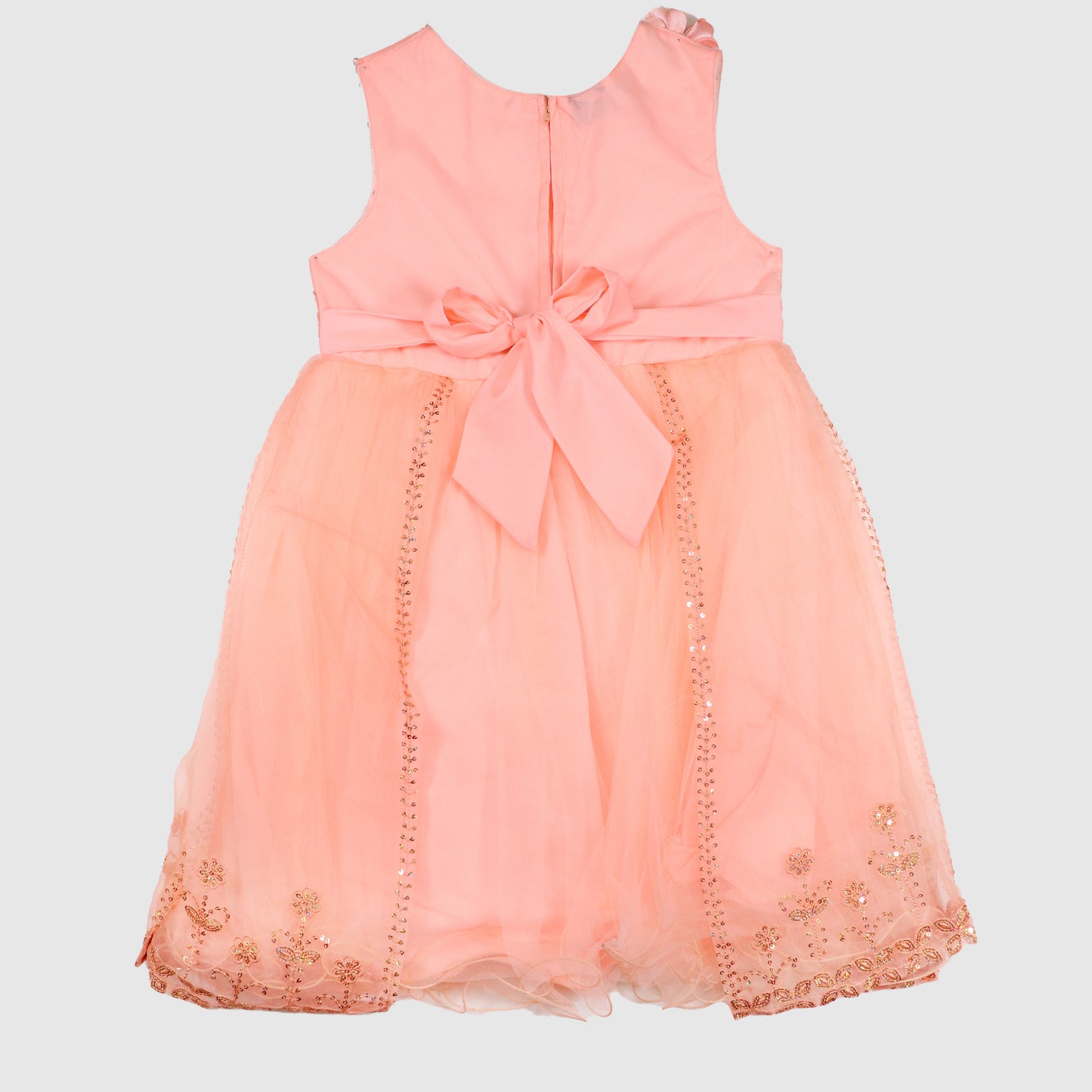 Sparkle Frock Set (Red & Peach)